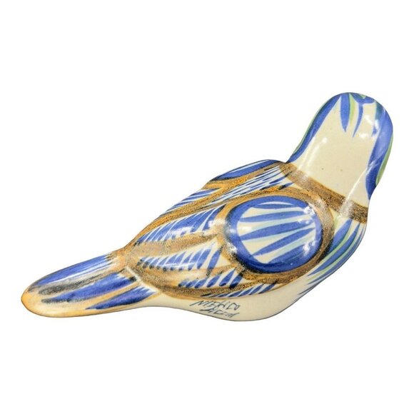 Hand Made Mexican Pottery Large Bird Figurine Artist Signed Folk Art Tonala VTG - Picture 12 of 15